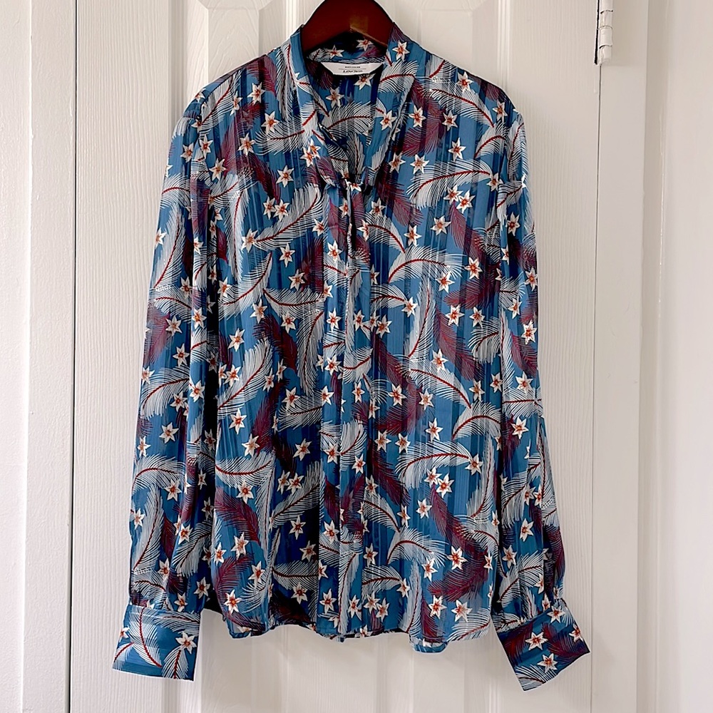 &Other Stories Tie Front Floral Shirt US 0